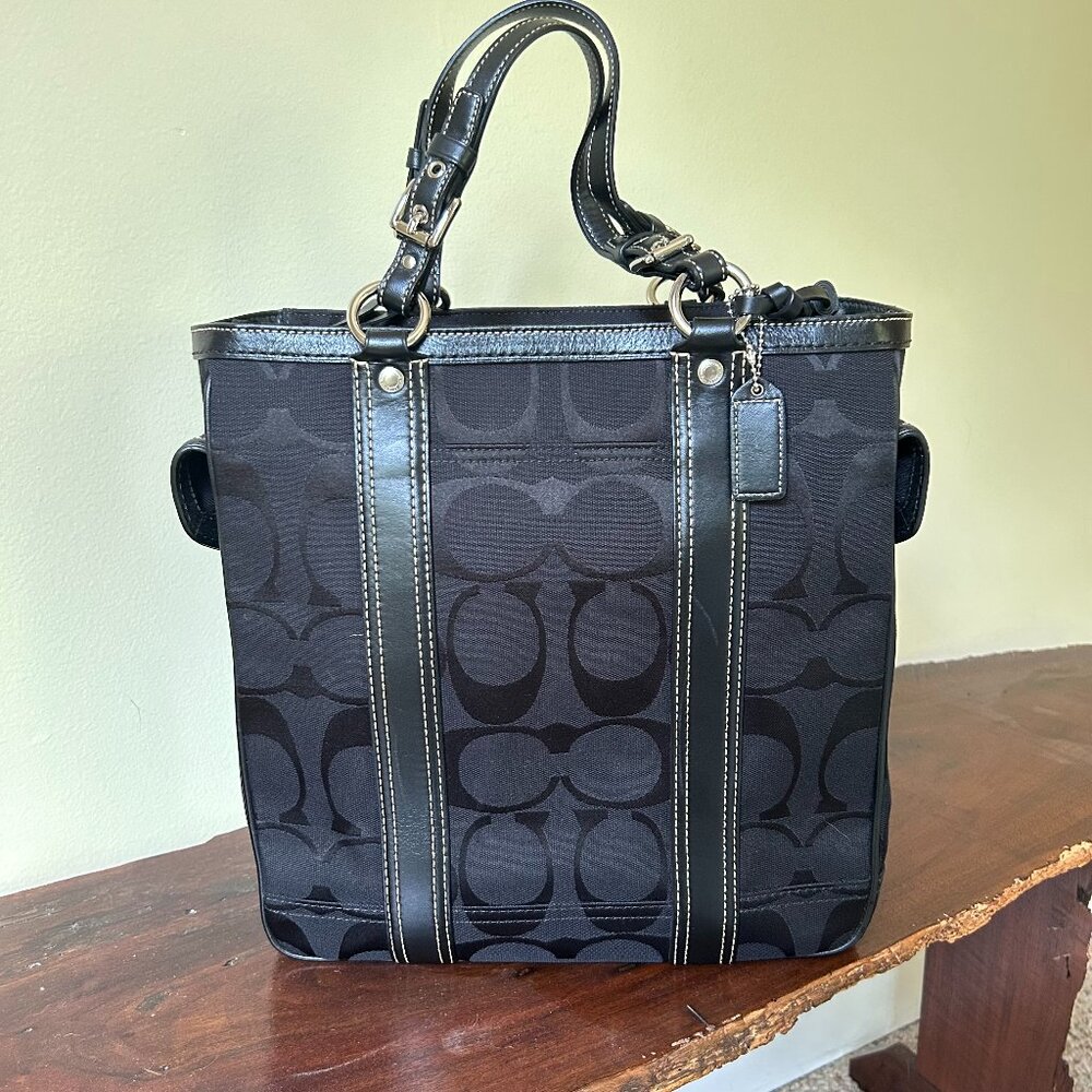 Coach Signature Black Jacquard Tote Bag